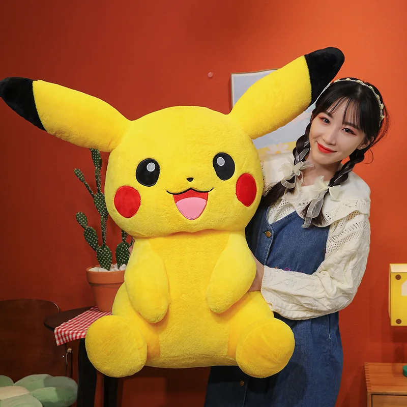 90cm Big Size Pikachu Anime Plush Stuffed Doll New Cartoon Room Decoration Toy Soft Plush Doll Kawaii Children's Birthday Gift