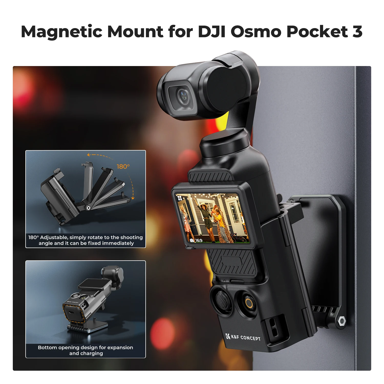 K&F Concept DJI 오즈모 포켓 3 마그네틱 마운트 데스크탑 지지대 브래킷 스탠드 확장 어댑터 포켓 3 마그넷 흡착