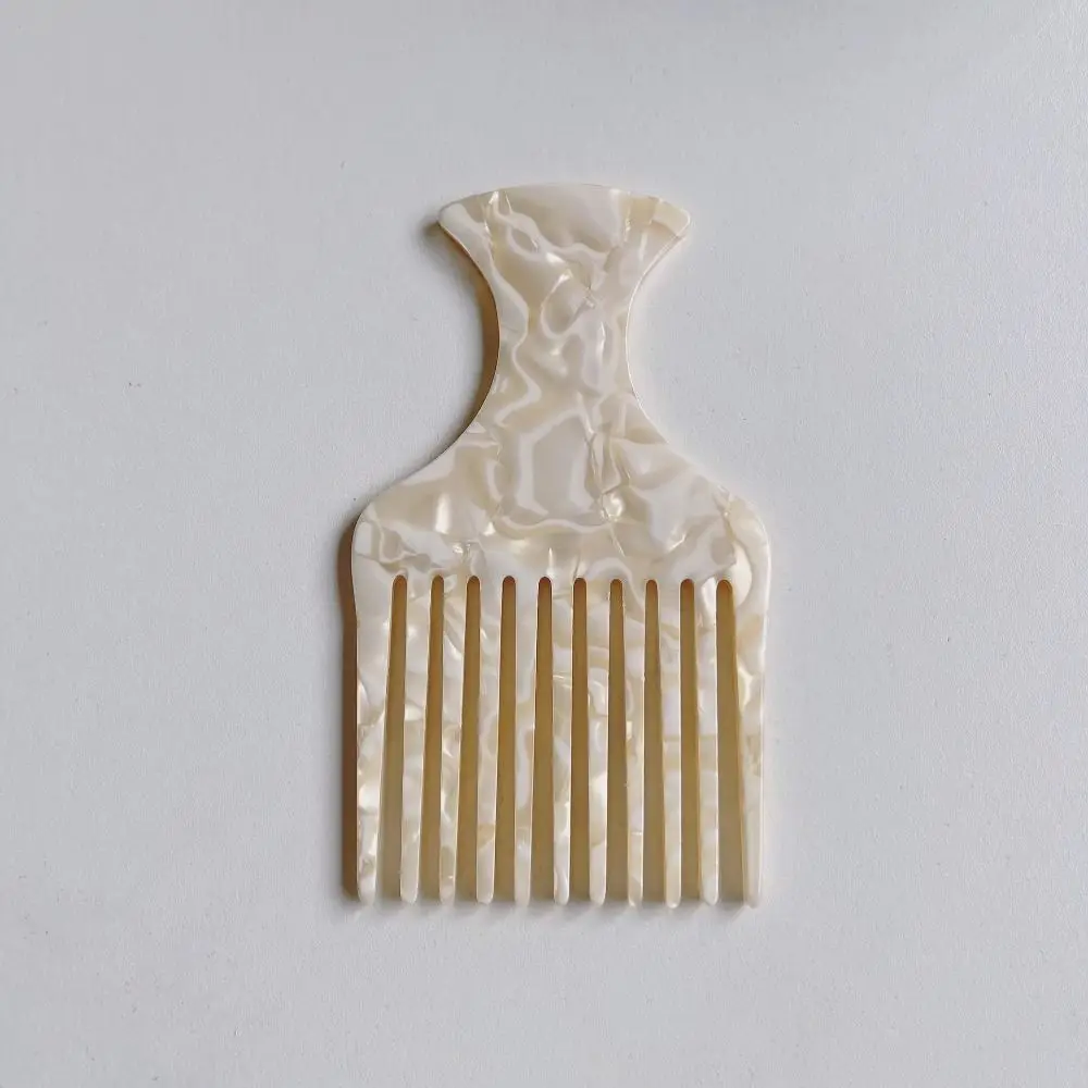 Leopard Print Acetate Long Tooth Hair Comb Korean Style Anti-Static Marbling Color Comb Professional Anti-slip Pick Comb Afro