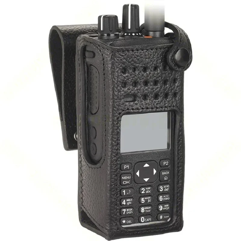 PMLN5840 Hard leather sleeve with 3-inch rotating belt ring  For Motorola Walkie Talkie DP4801e DP4800e XiR P8660i Two Way Radio