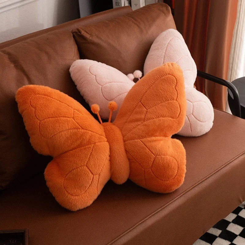 Cojines coloridos de mariposa 3D, cama, dormitorio, sofá, habitación, respaldo, decoración, cojín, almohada trasera con forma