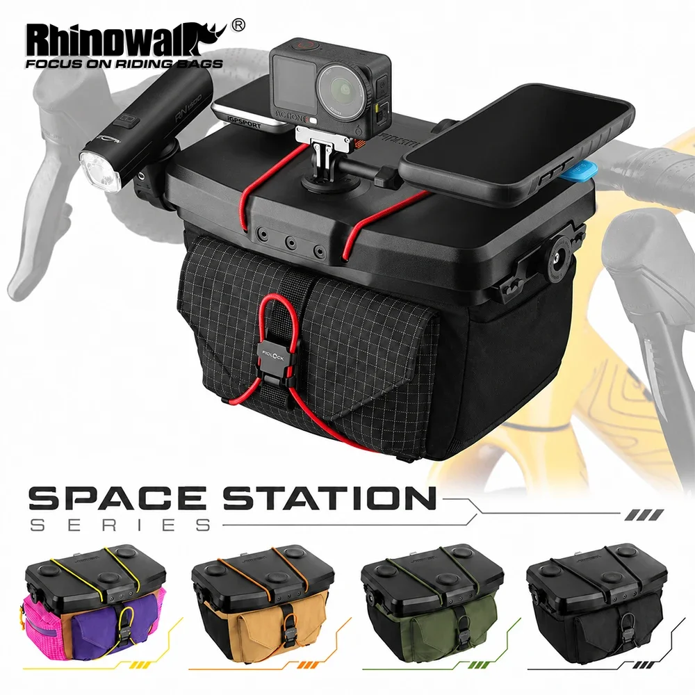 Rhinowalk Bike Handlebar Bag 3.3L Space Station Quick Release Front Bag Modular Multi-Compartment With Rain Cover Accessories