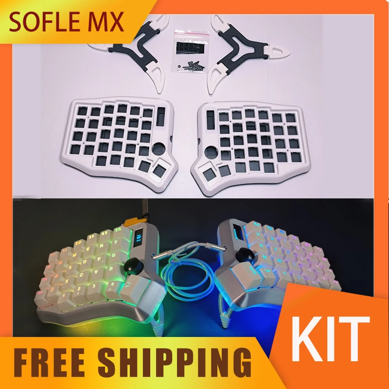 Sofle Mx Split Keyboard Kit Ergonomic Wired Mini Portable Gaming Keyboard Shell Customized Office Programmer Keyboard Kit Gifts