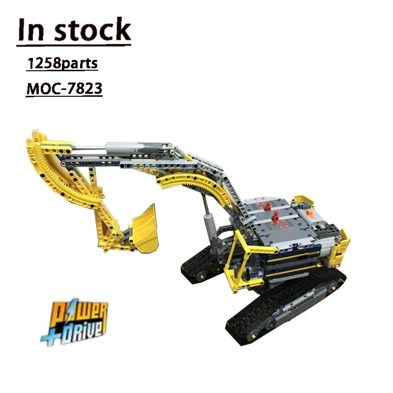 MOC-7823 C Model Electric Excavator Splicing Assembly Building Block Model • 1258 Parts Building Blocks Kids Birthday Toy Gift