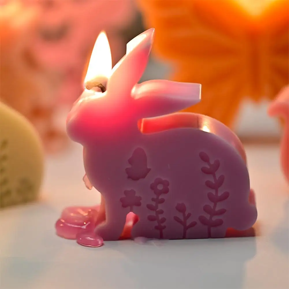 

3D Easter Rabbit Candle Silicone Mold Gypsum Ornaments For Candle Making Animal Home Decoration Mold Party Festivals Suppli G4S3
