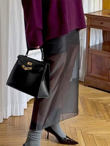 ट्रेंडिक्स पारदर्शी जालीदार पैचवर्क स्कर्ट महिलाओं के लिए फैशन हाई वेस्ट कैज़ुअल कम्यूटिंग स्ट्रीटवियर 2025 वेकेशन पार्टी एलिगेंट स्कर्ट 8 best sales पारदर्शी स्कर्ट - №3