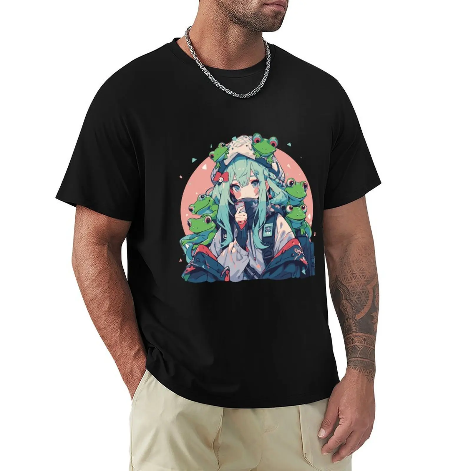 

anime harajuku lovers frogs girl T-Shirt Plus Size Comfort Fit Tee