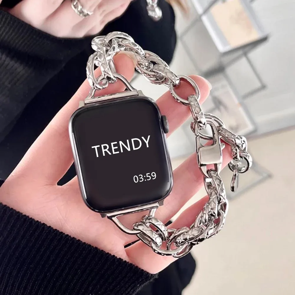 Metal Strap for Apple Watch Band 45mm 41mm 44mm 42mm 40mm 38mm 49mm Luxury Watchband for iWatch 9 8 7 6 SE Ultra 5 4 3 2 1