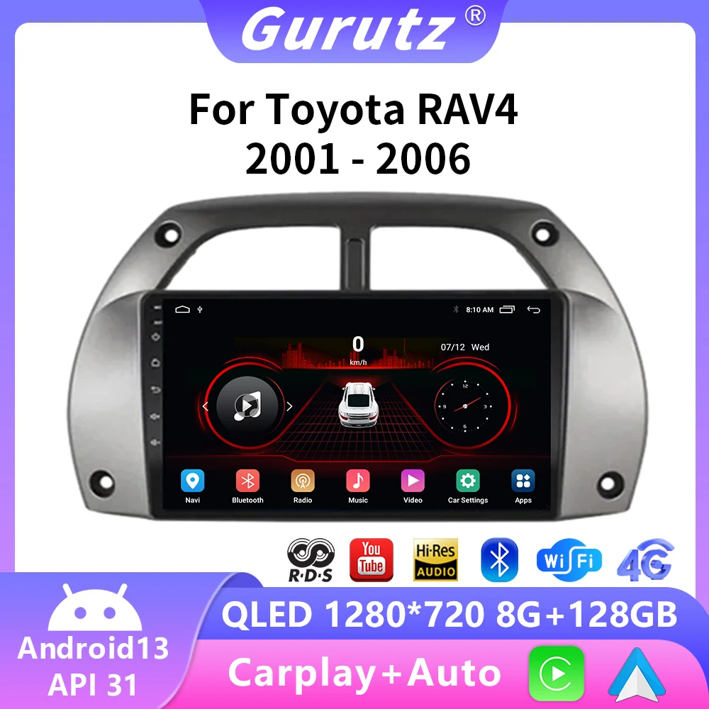 

2Din Android13 Car Radio Multimedia Video Player Navigation GPS For Toyota RAV4 Rav 4 2001-2006 Carplay Auto DVD Audio Head Unit