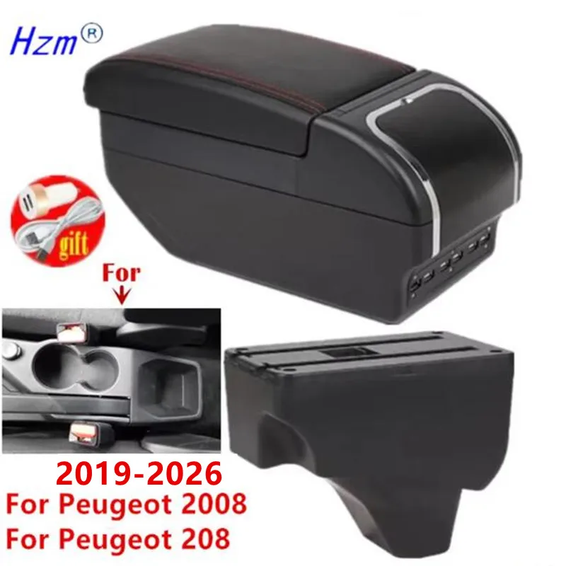 Für Peugeot 2008 Armlehnenbox Für Peugeot 208 Auto-Armlehnenbox 2019 2020 2021 2022 2023 2024 Aufbewahrungsbox Nachrüstung Autozubehör