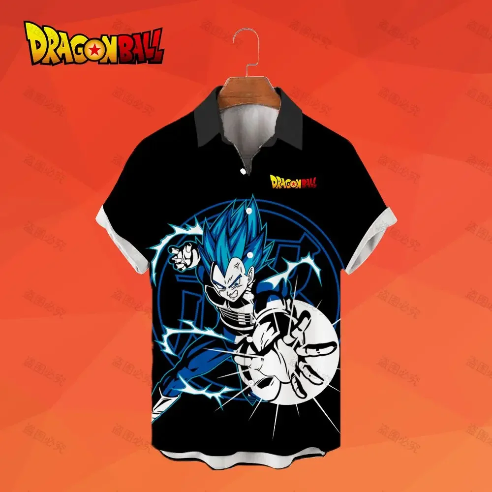 Men's Shirts Vegeta Dragon Ball Z Summer Blouse Harajuku Beach Style Fashion Tops 2023 Super Saiya Streetwear Hawaiian Shirt Y2k