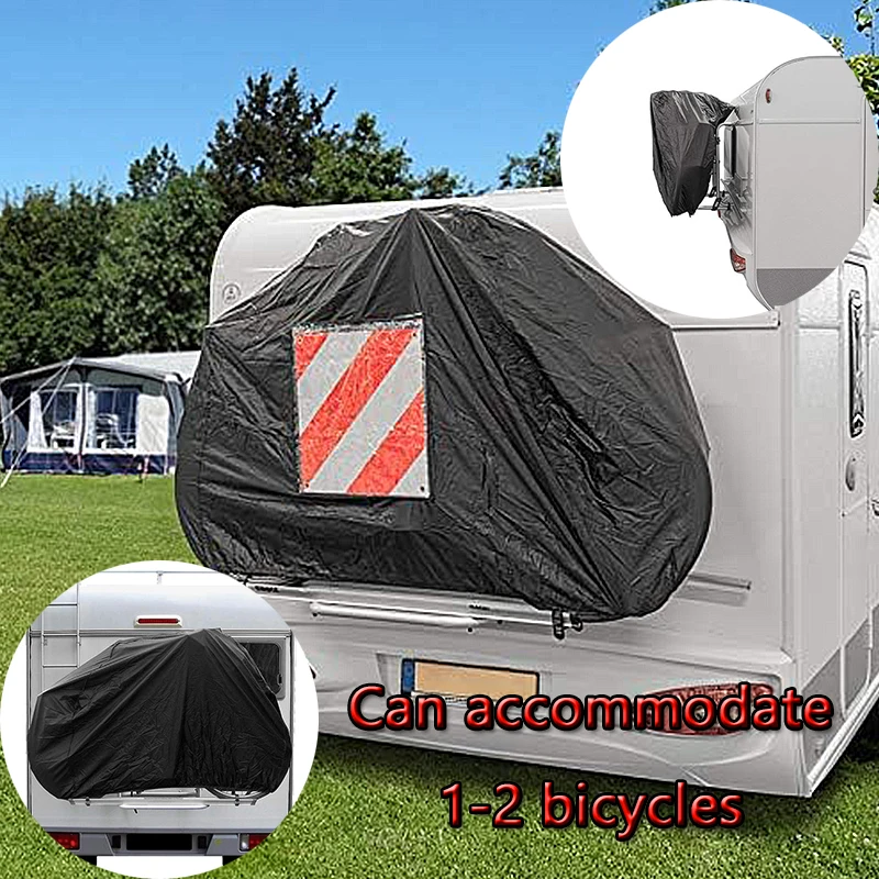 1Pc Universal Motorhome Rear Mount Bicycle Cover 210D Oxford Durable Waterproof Dustproof Snowproof For Caravan Rear Mount Cover