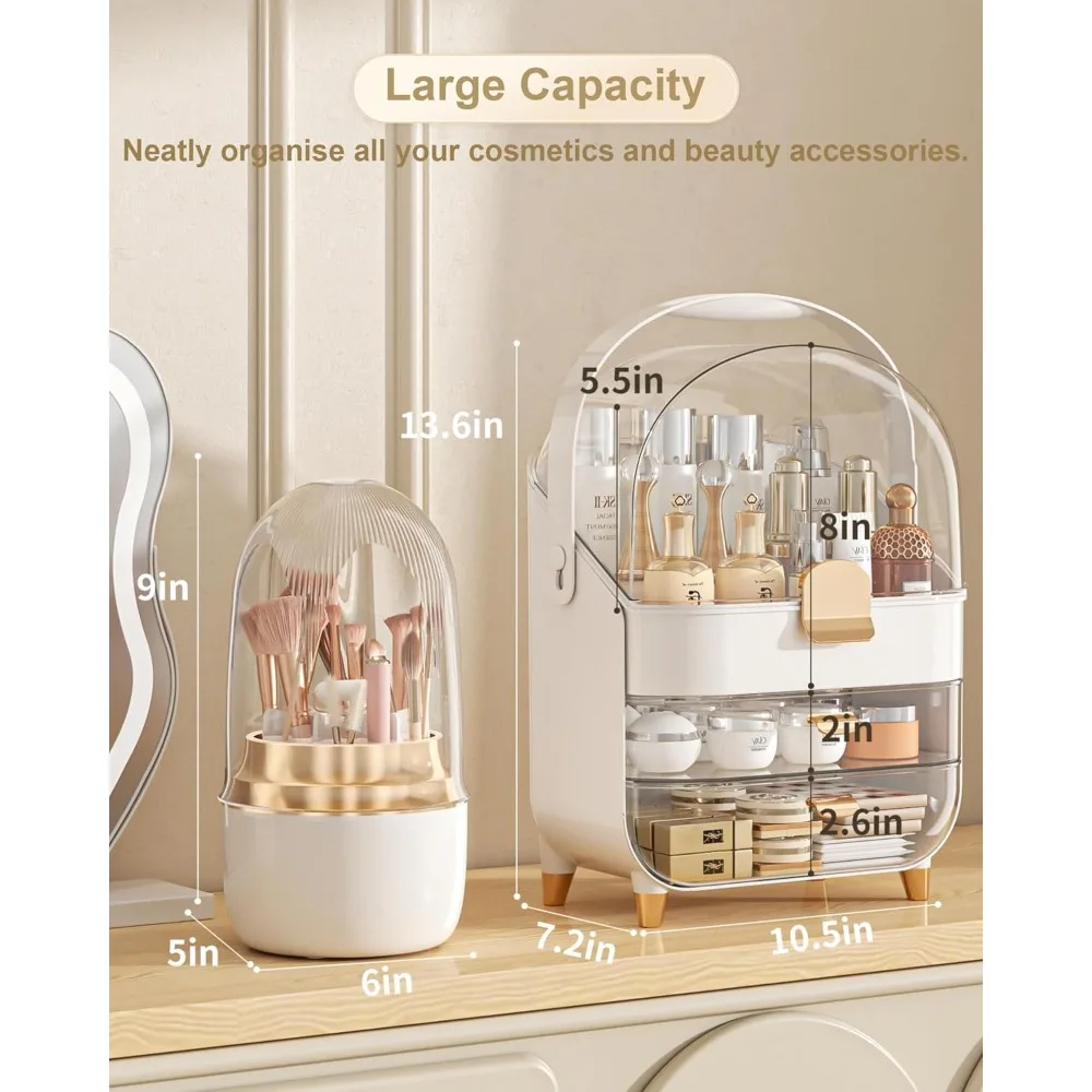 Storage Box Cosmetic Display Cases, Teen Girl Gifts Trendy Stuff up for Vanity, Makeup Organizers