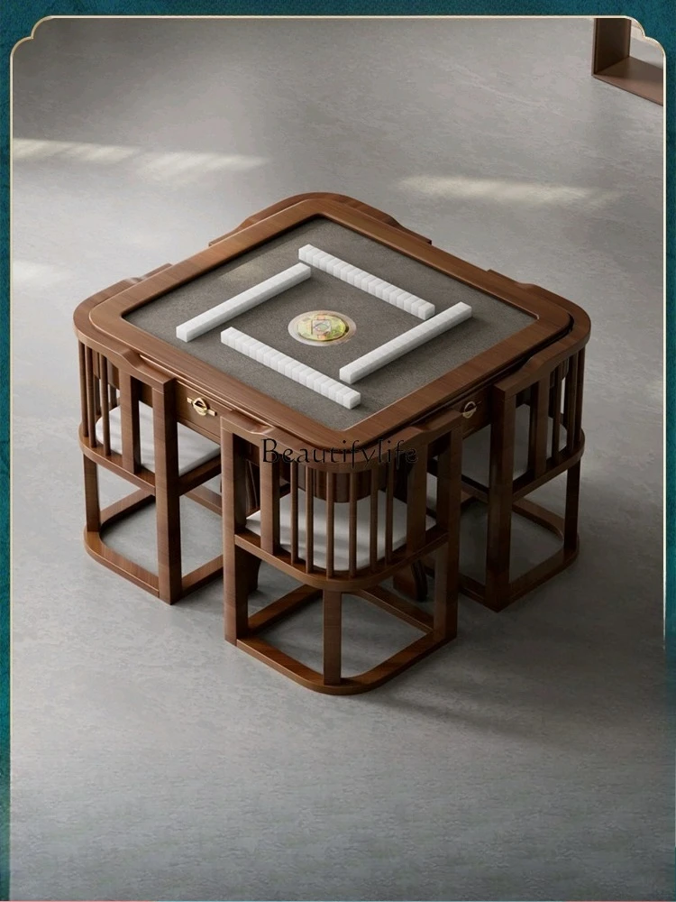 

4*Mahjong machine automatic household new Chinese solid wood dual-purpose integration