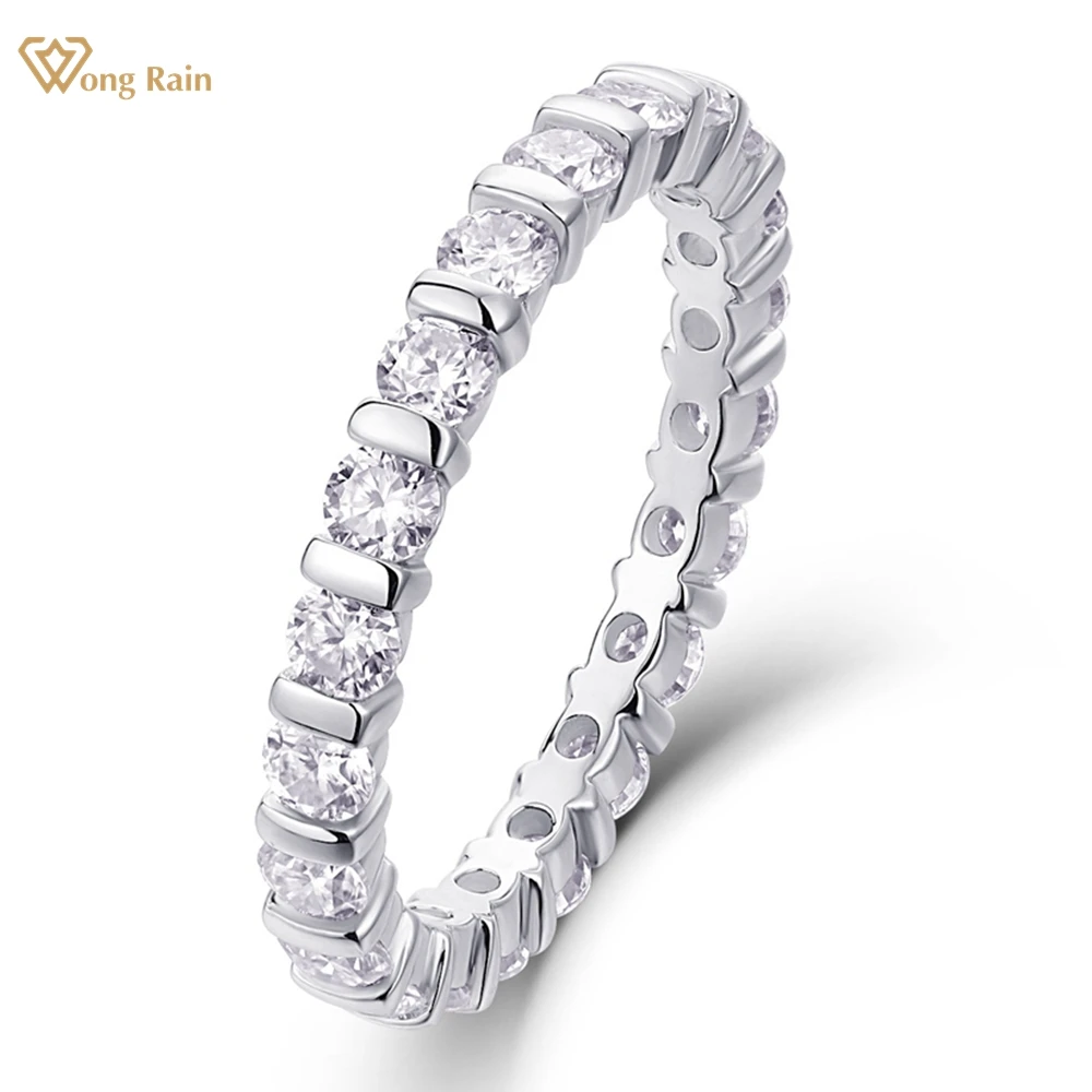 

Wong Rain 100% 925 Sterling Silver 3EX VVS1 D Color Real Moissanite Diamond Women Rings Fine Jewelry Gift Wedding Band Wholesale