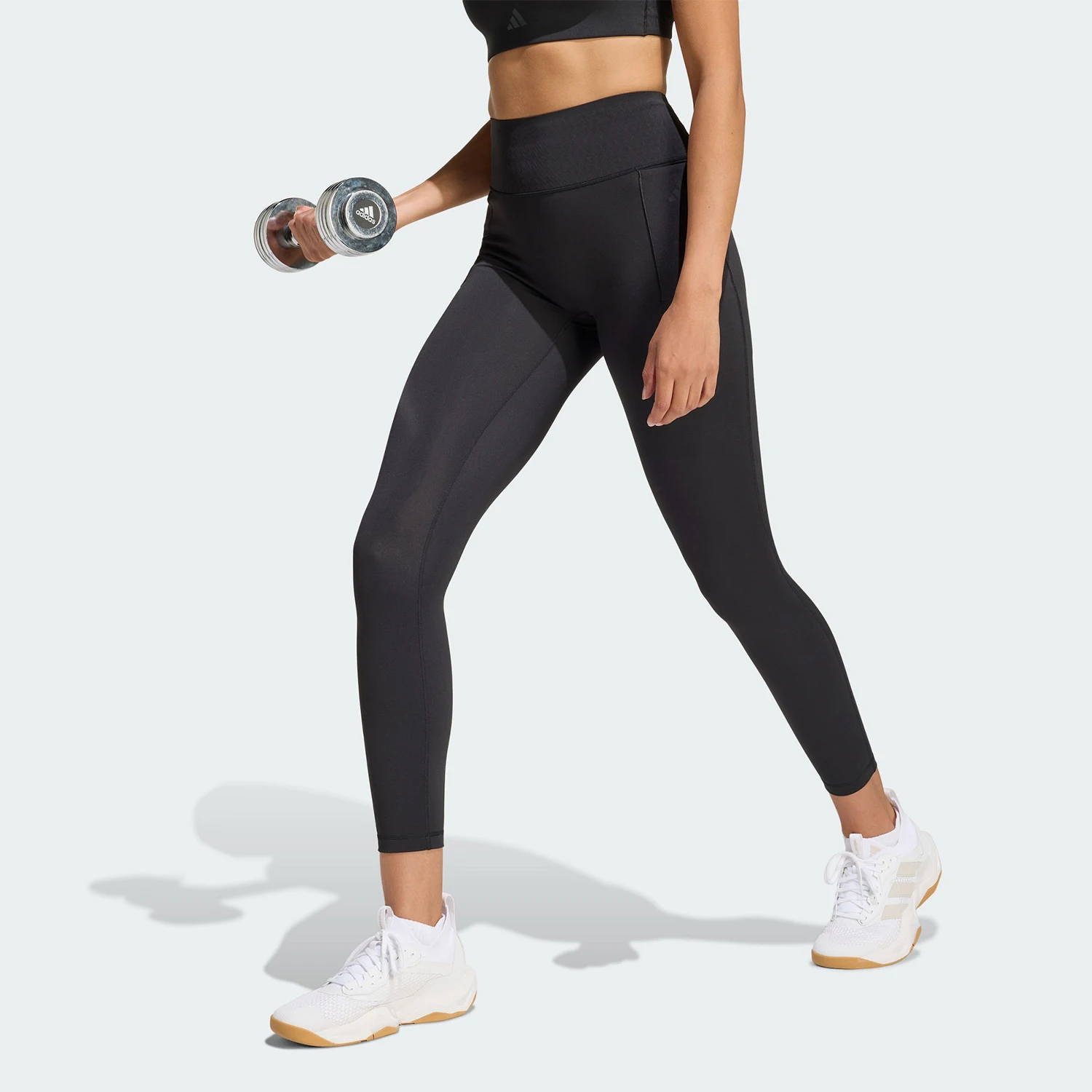 Adidas genuine OPTIME new women's black tight sports cropped pants JZ1271