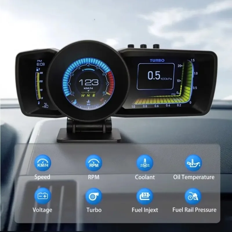 Tools Digital GPS Speedometer Car Navigation OBD+GPS Smart Gauge Automotive HUD Head Up Displays A600