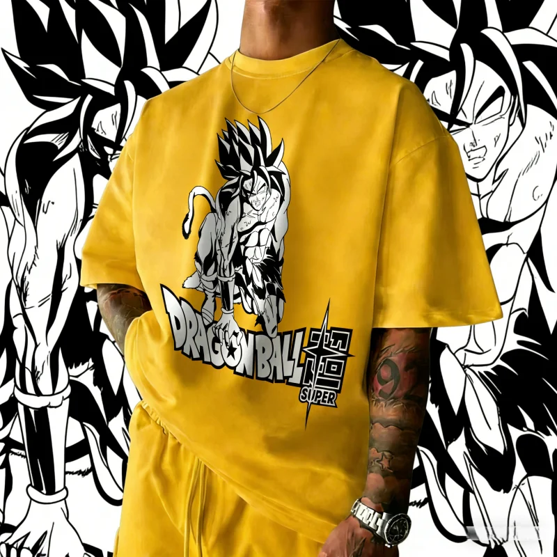 2026 Neues Sommer Dragon Ball SARU 100% Reine Baumwolle Anime-Print T-Shirt Übergröße Lässige Streetwear Geeignet für Männer und Frauen