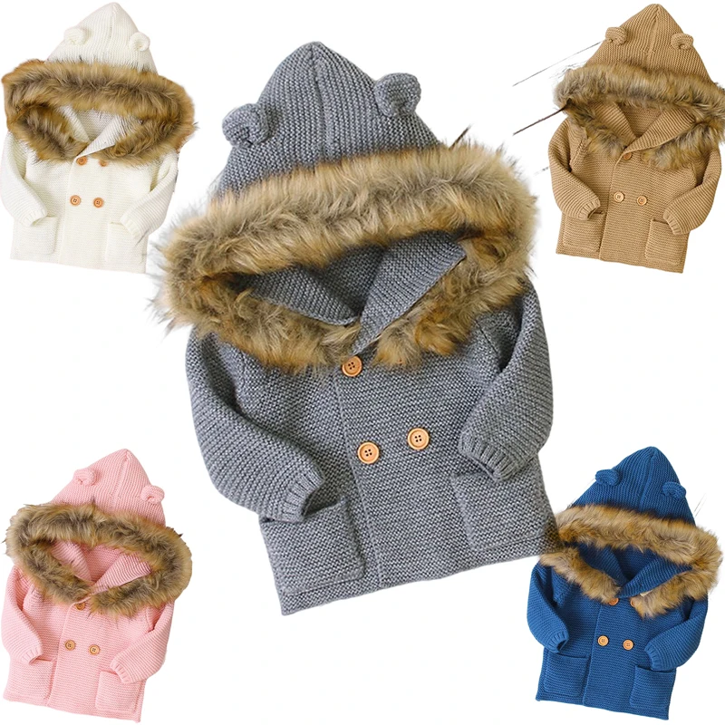 

Autumn Winter Newborn Baby Boy Girl Children's Solid Hooded Sweater Children's Long Sleeve Clothing Bodysuits & One-Pieces 6-24M