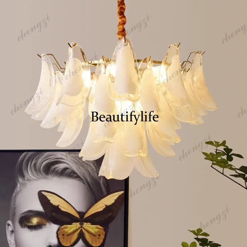 French chandelier light luxury living room dining room light retro cream wind simple creative cloud bedroom lamp