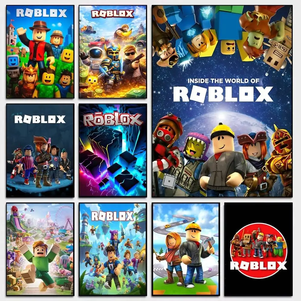 Popular Gaming R-RobloxS Anime Posters Sticky Whitepaper Sticker DIY Room Bar Cafe Kawaii Room Decor