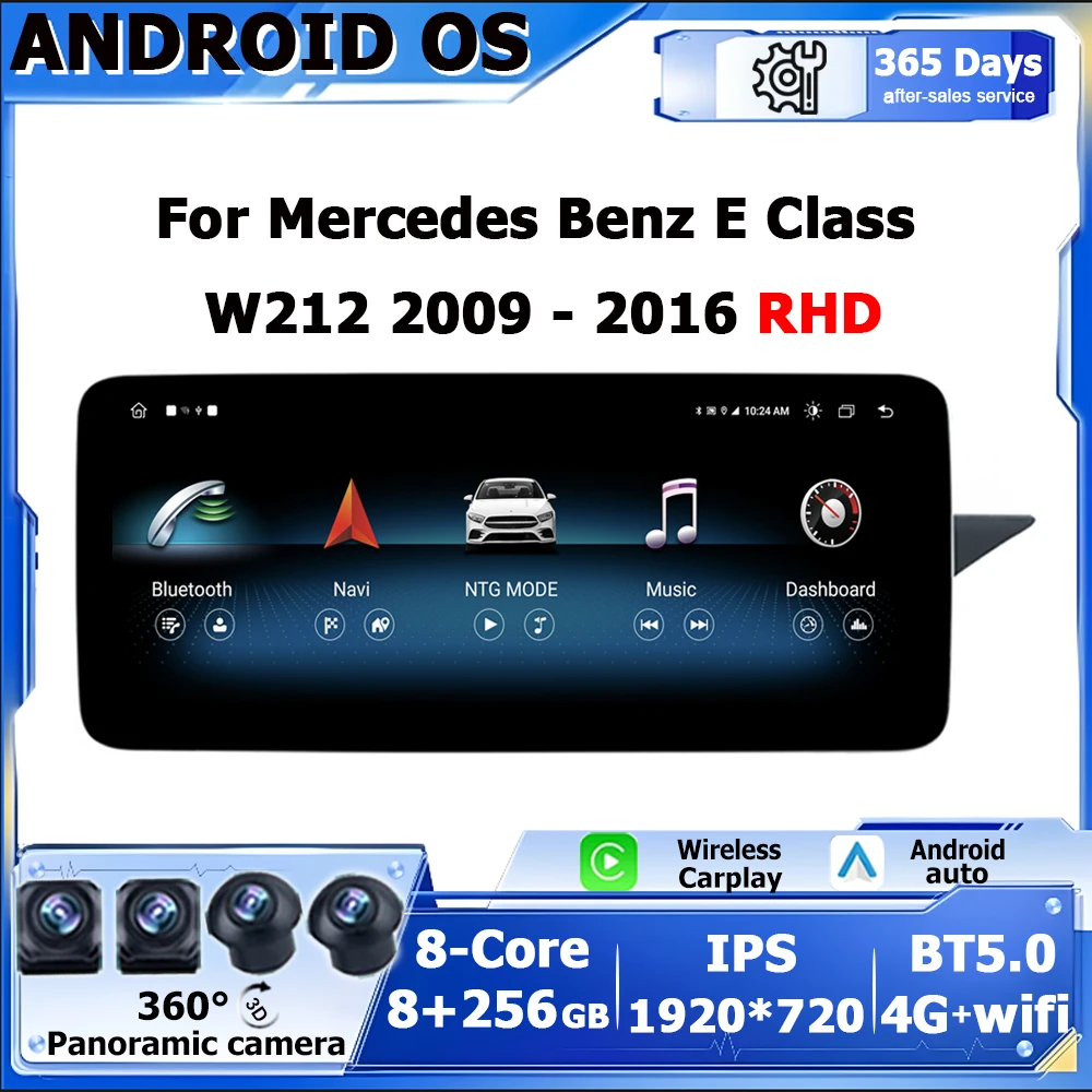 

Автомобильный Raido Android Auto Wireless Carplay GPS-навигация 12,3 дюйма для Mercedes Benz E Class W212 2009-2016 RHD 4G Мультимедийное видео