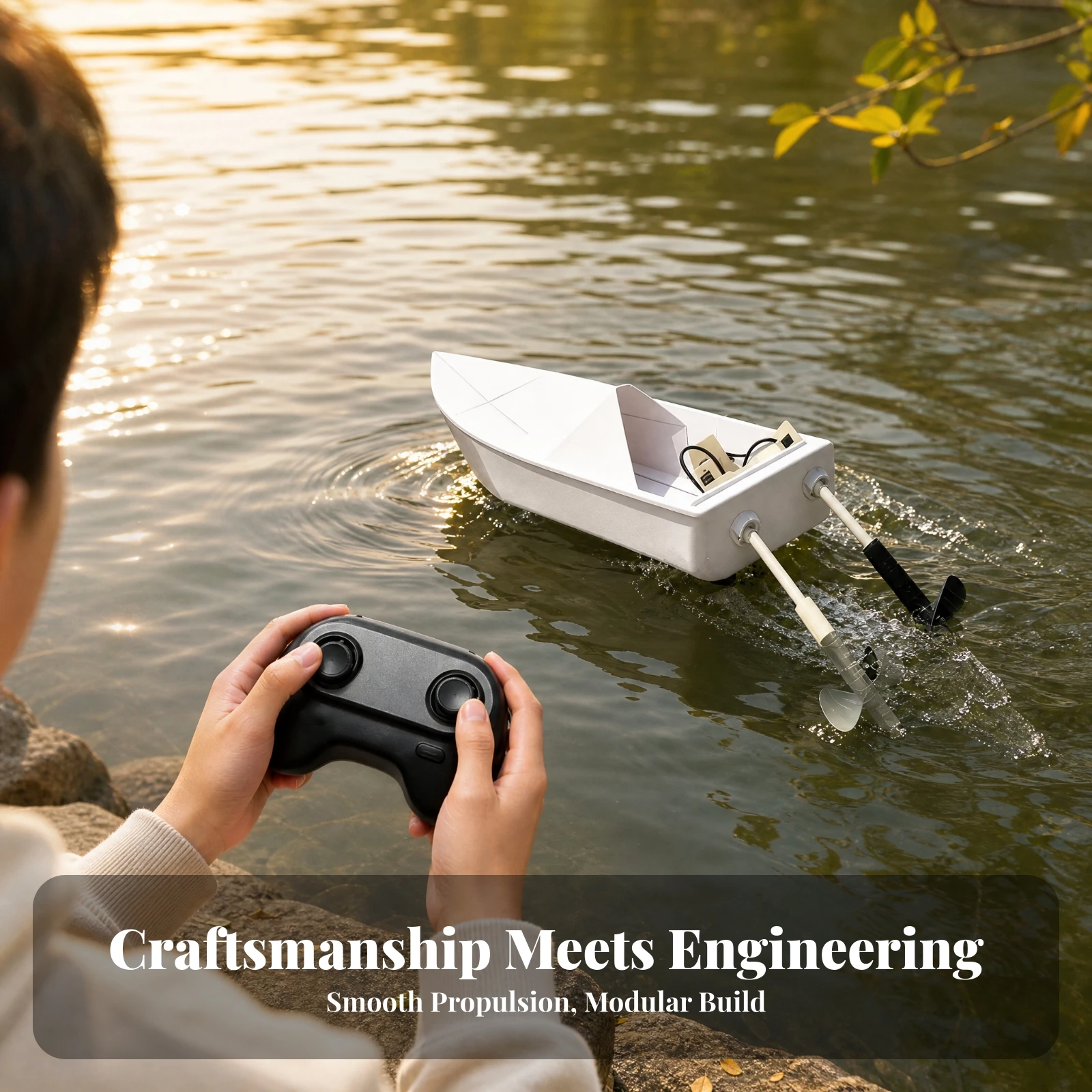 DIY Paper Boat Model with Wireless Wireless Controller Controller Long-Lasting Wireless Controller-Controlled Paper Boat