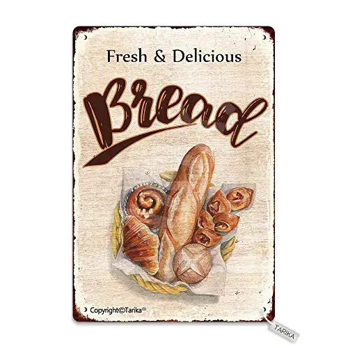 Fresh Delicious Bread 20X30 cm Tin Vintage Look Decoration Painting Sign for Home Kitchen Bathroom Farm Garden Garage Inspiratio