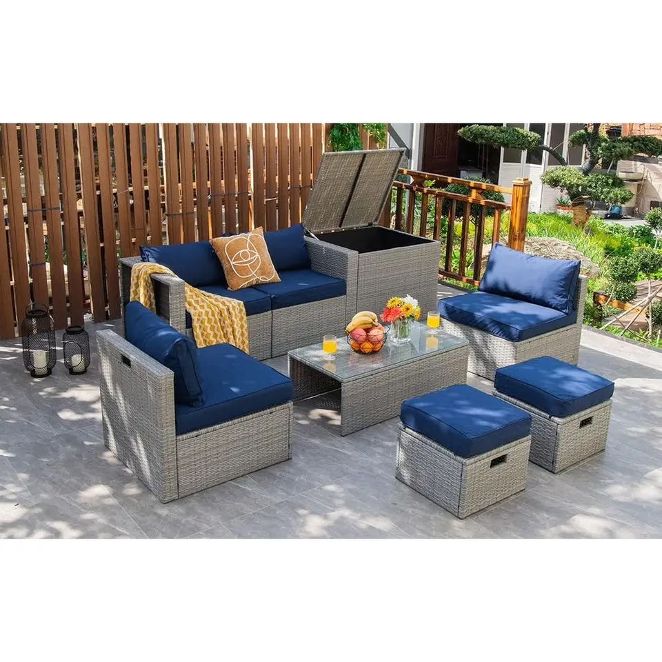Space Saving Outdoor Rattan Patio Furniture Set