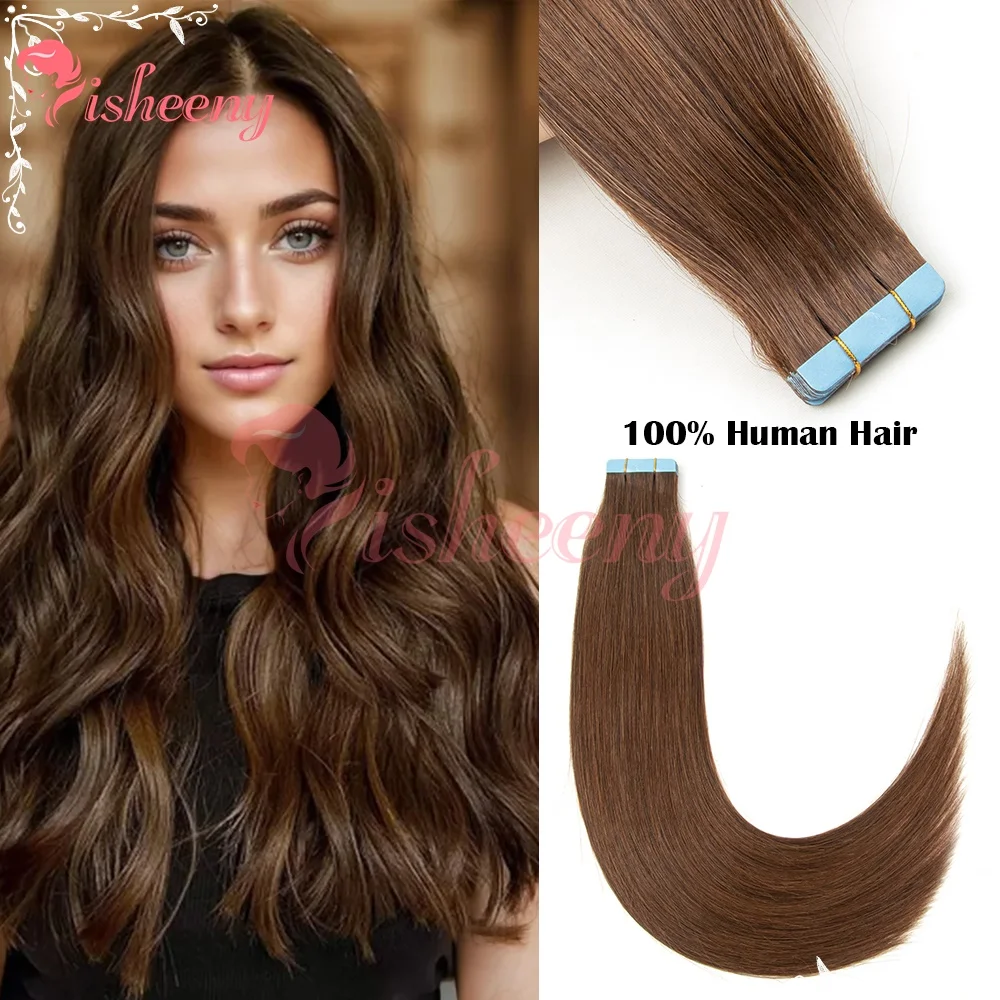 

Isheeny Tape In Human Hair Extensions, 30g 20 Pieces Per Pack Invisible Adhesive Tape Hair Extensions Multiple Colors For Women Salon Hair Styling