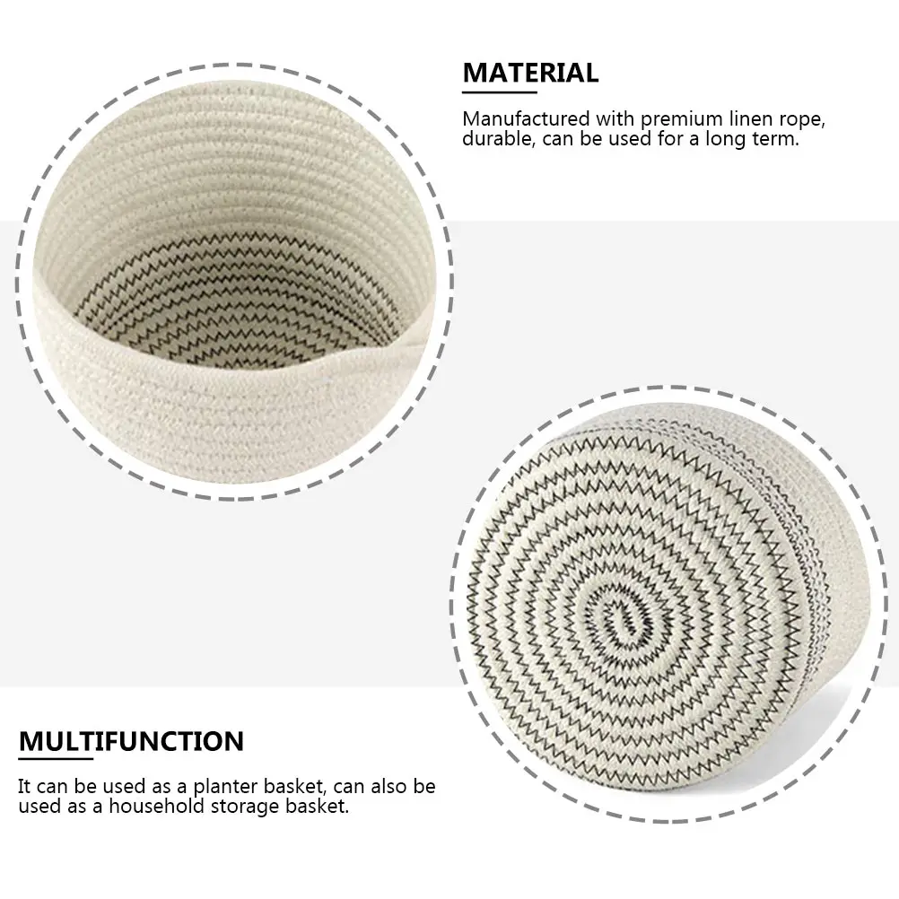 

Woven Hanging Basket Pots Plants Indoor Hanger Storage Durable Linen Rope Long Term Use Household Container Vegetable Fruit