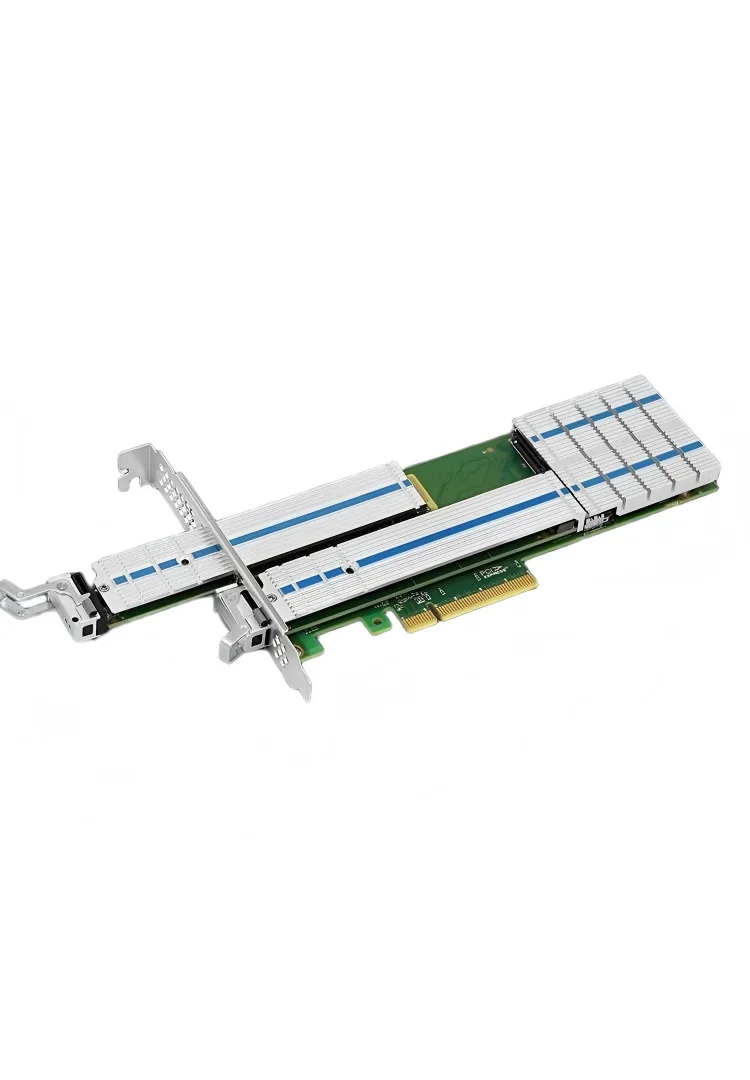 2-port M.2 Array Card, Hardware RAID 0/1, Hot-swappable, Rail-mounted, PCIe 3.0 NVMe Expansion Card, 88NR2241B0 Controller