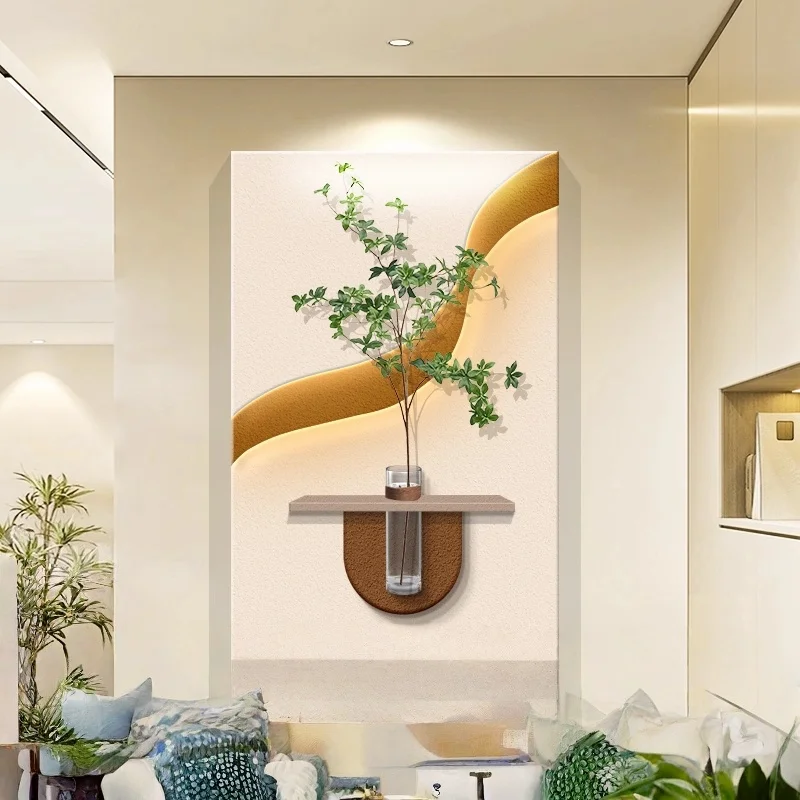 xx-Modern Hydroponics Green Plants Led Decorative Paintings Decor Living Room Bedroom Sofa Background Sandstone Mural Lights