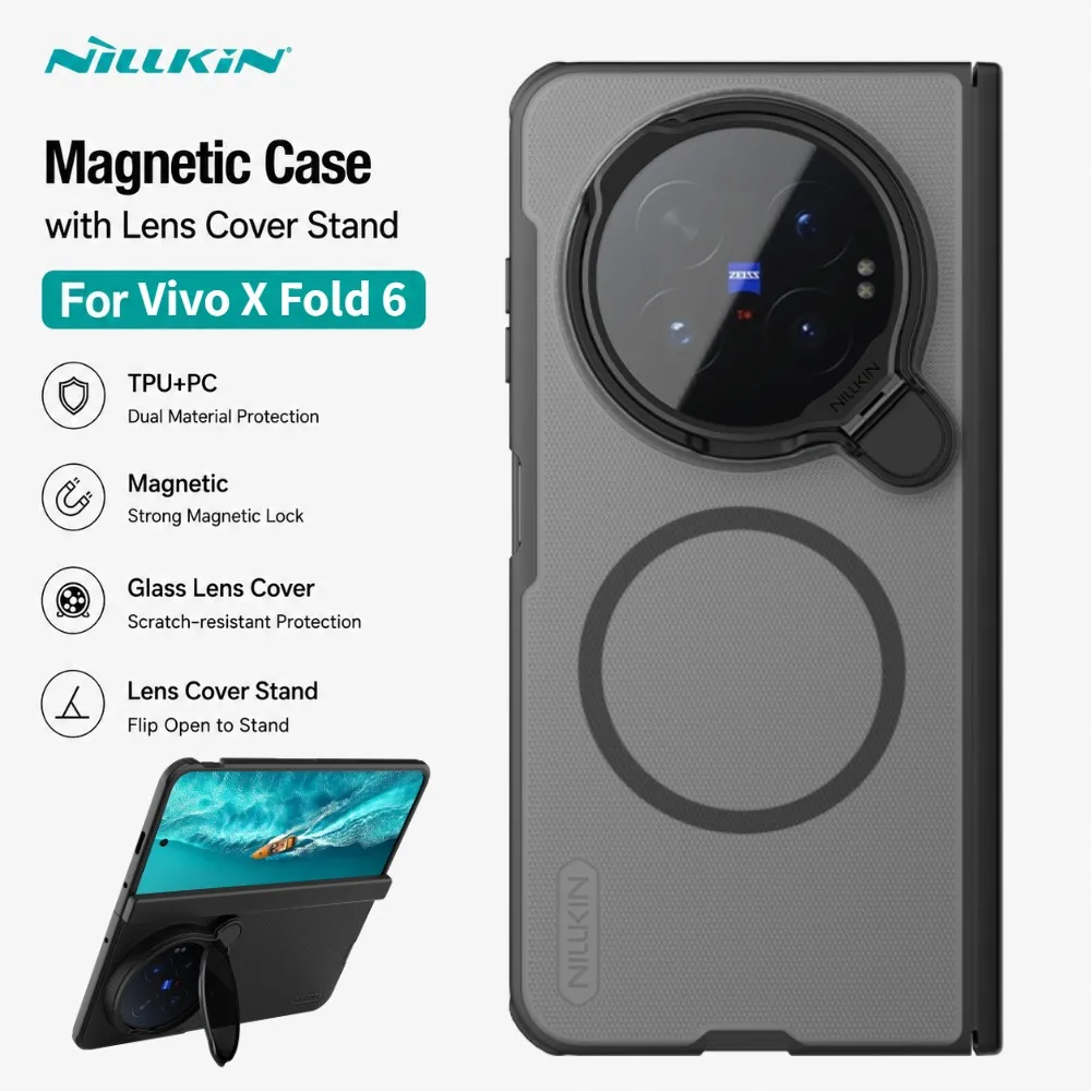 Image of Nillkin Magsafe Hülle für Vivo X Fold 6 Fold6 Frosted Shield Fold Prop Kameraschutz Magnetische Abdeckung