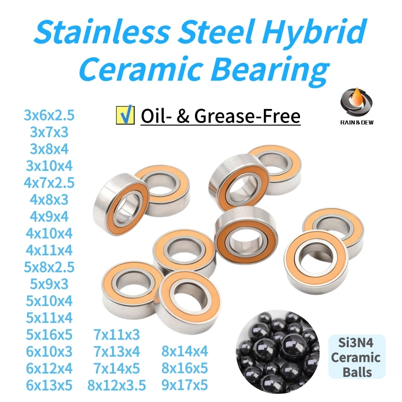 1/10P 5x8x2.5  SMR85 2RS CB A7 ABEC 7 Stainless Steel Hybrid Ceramic Bearing MR63 MR74 MR84 MR85 MR95 MR103 MR104 MR105 MR106