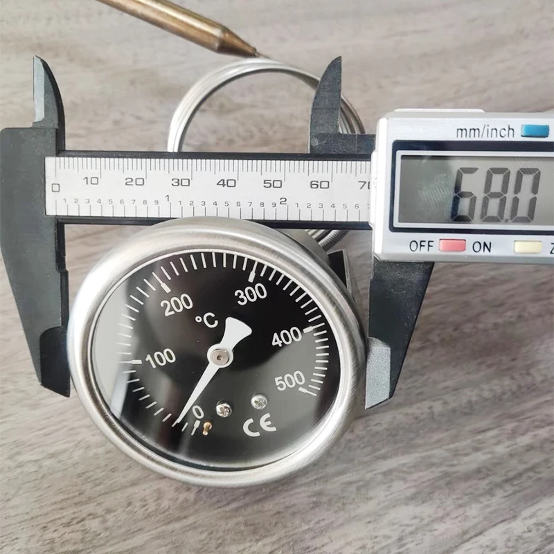 EP4 304 stainless steel pizza oven thermometer pointer temperature display 500 degrees metal plate thermometer