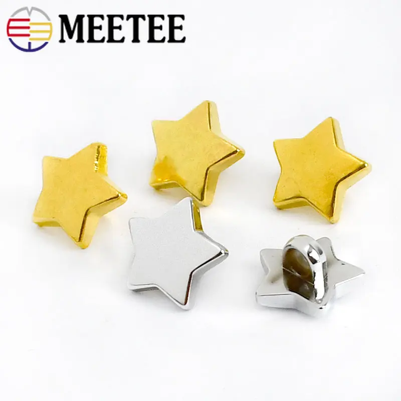 50/100Pcs 15mm High Quality PUV Stars Plastic Buttons Gold/silver Pentacle Button Shirt Clothes Jeans Decorative DIY Accessories