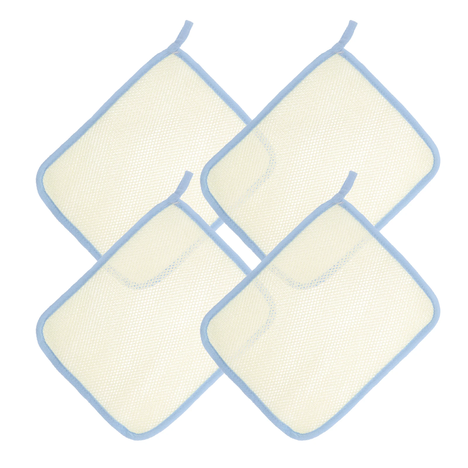 

4 шт., квадратное полотенце с пузырьками, мыло для ванны, эффект люфы, пенообразователь для лица, отшелушивающая ткань, двухслойная нейлоновая портативная дорожная мочалка