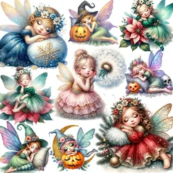 Halloween Christmas Sleeping Elf Stickers Crafts And Scrapbooking stickers kids toys book Decorative sticker DIY Stationery