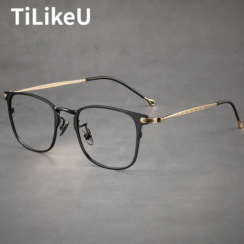 

Brand Imitation Pure Titanium Eyeglass Frame Men Women Retro Square Eyewear Optical Glasses Myopia Prescription Eyeglasses Frame