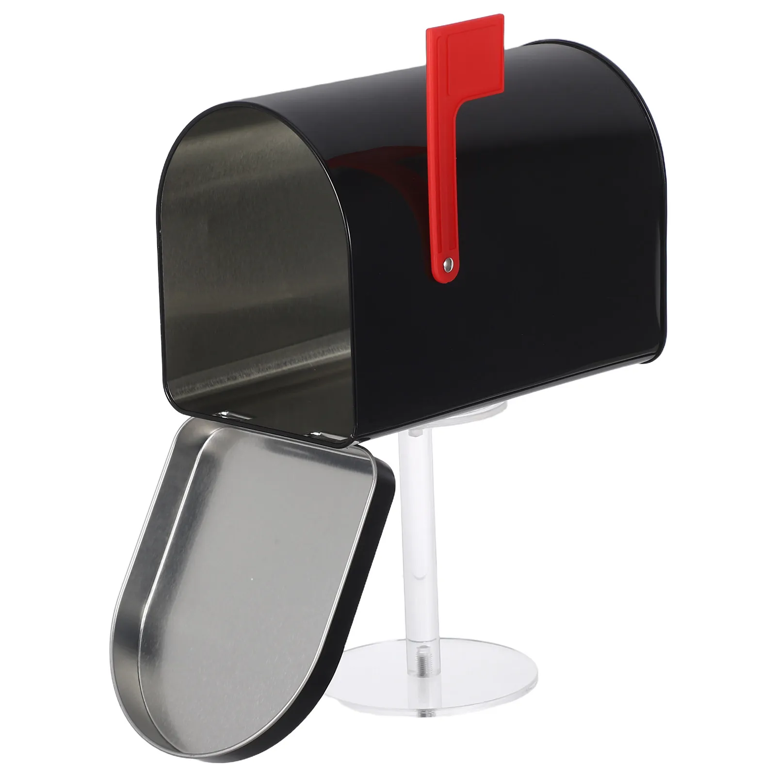 Black Mini Iron Mailbox Weatherproof Mounted Post Box for Outdoor Use Tiny Mailbox Decor Micro Landscape Lawn Villa Apartment