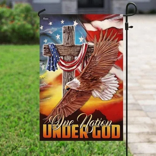 Jesus Cross One Nation Under God Eagle Christian Religious Double-sided Flag XXH LLP LLX uui