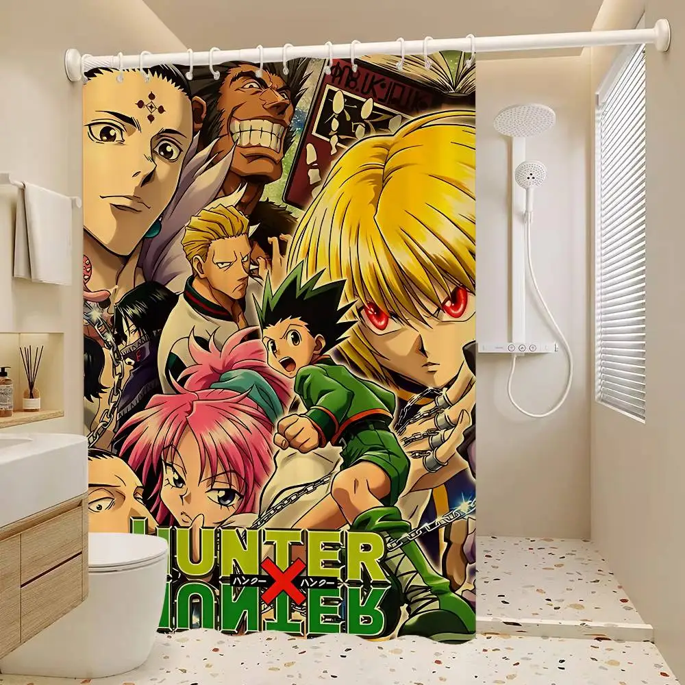 Anime Hunter X Hunter Classic Movies 1PC Printed Shower Curtain Waterproof Washable With 12 Hooks Bathroom Shower Home Use
