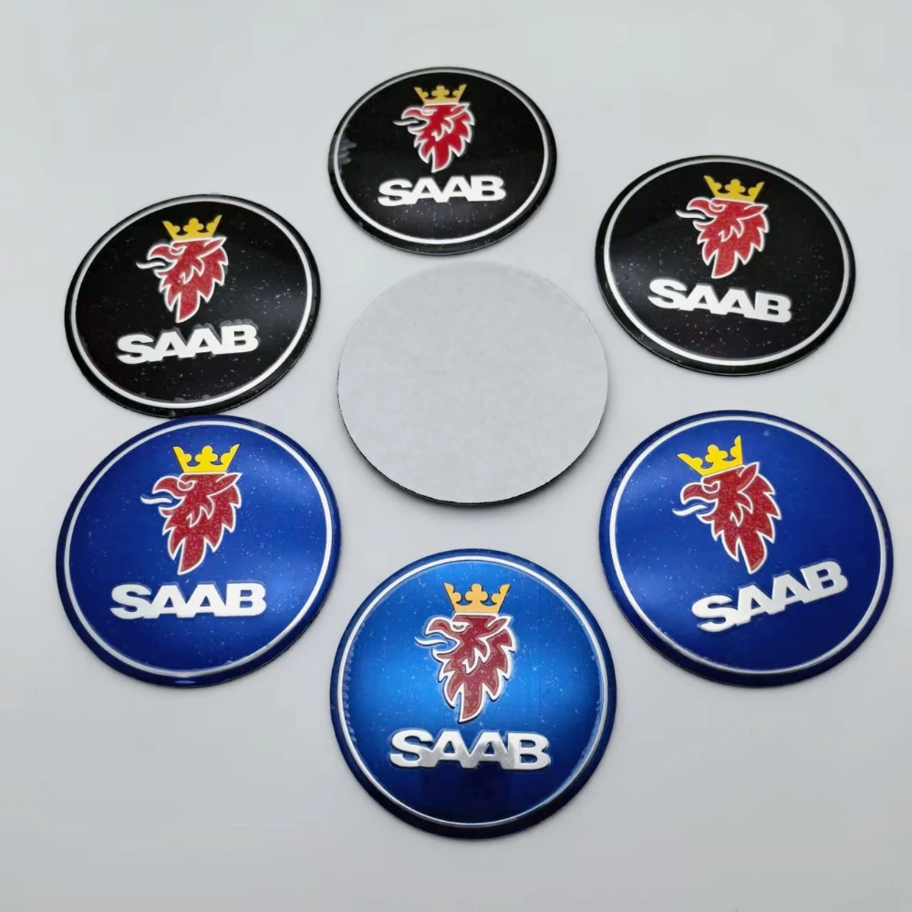 

4pcs 56mm 60mm SAAB Logo Emblem Car Stickers Accessories for SAAB 93 95 Car Wheel Center Caps Wheels Rim Hub Cover Badge Replace