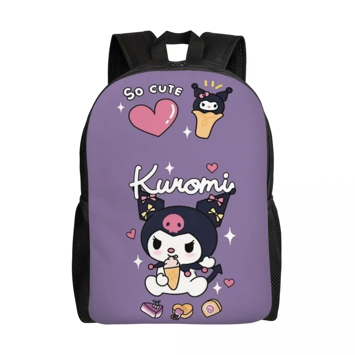 

Custom Cute Kuromi Cartoon Anime Backpacks for Men Women Waterproof College School Bag Print Bookbags