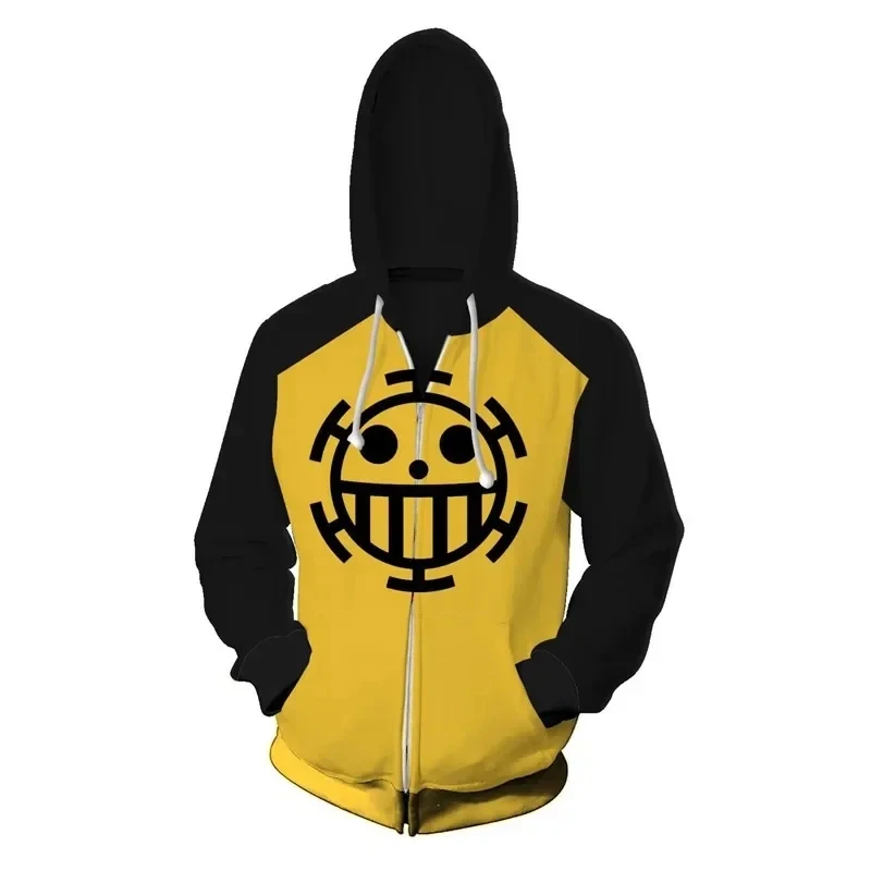 Anime One Piece 3D Hoodie Sweatshirts Trafalgar Law Cosplay Pirates Of Heart Thin Pullover Hoodies Tops Outerwear Coat Outfit