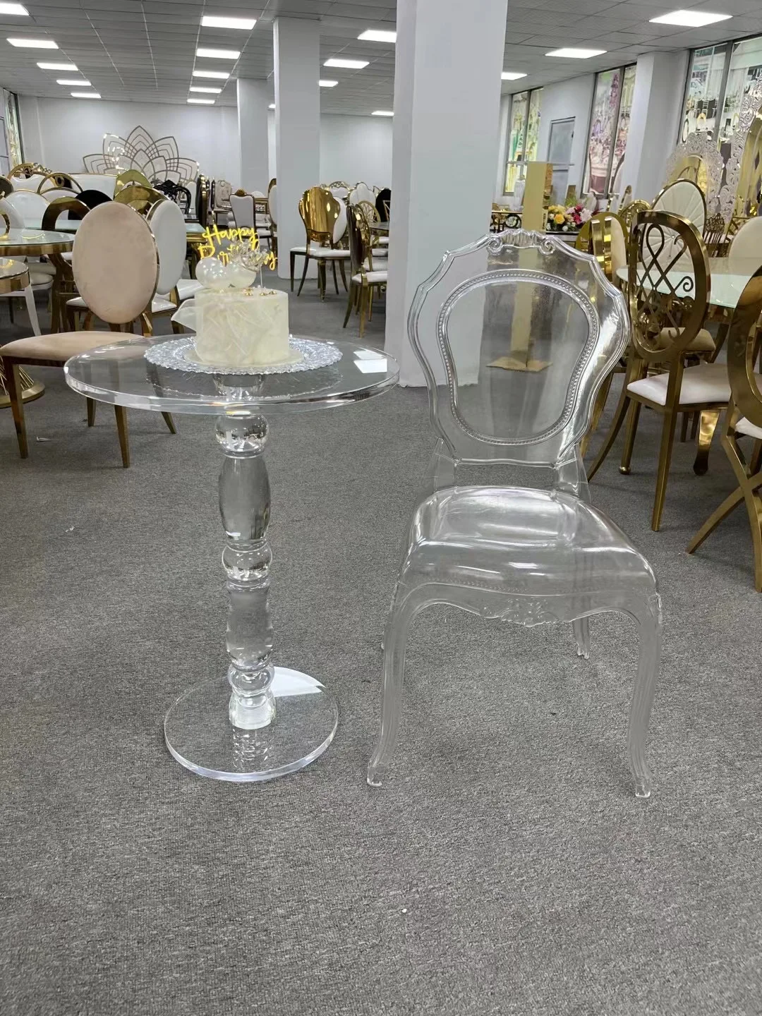 Factory customizable High quality acrylic  cake table flower stand set for wedding event party decoration image 4