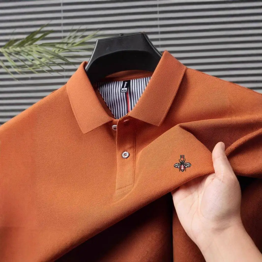 

Summer New Fashion Pure Cotton Short Sleeve Shirt Embroidered Collar Breathable Men's Shirt Standard Fit Fashion Ur...