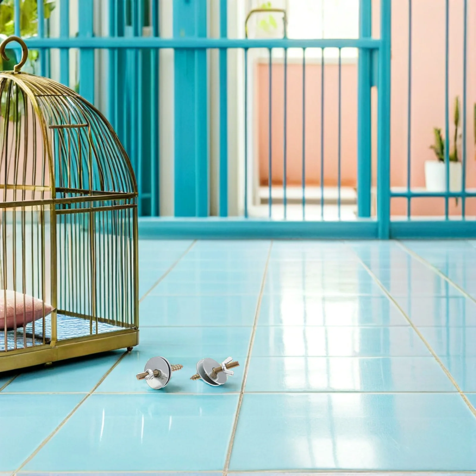 

24Sets Bird Cage Screws Stainless Steel Retaining Bolts Washers Nuts Secure Parrot Perch Fixing Hardware Kit M6x50