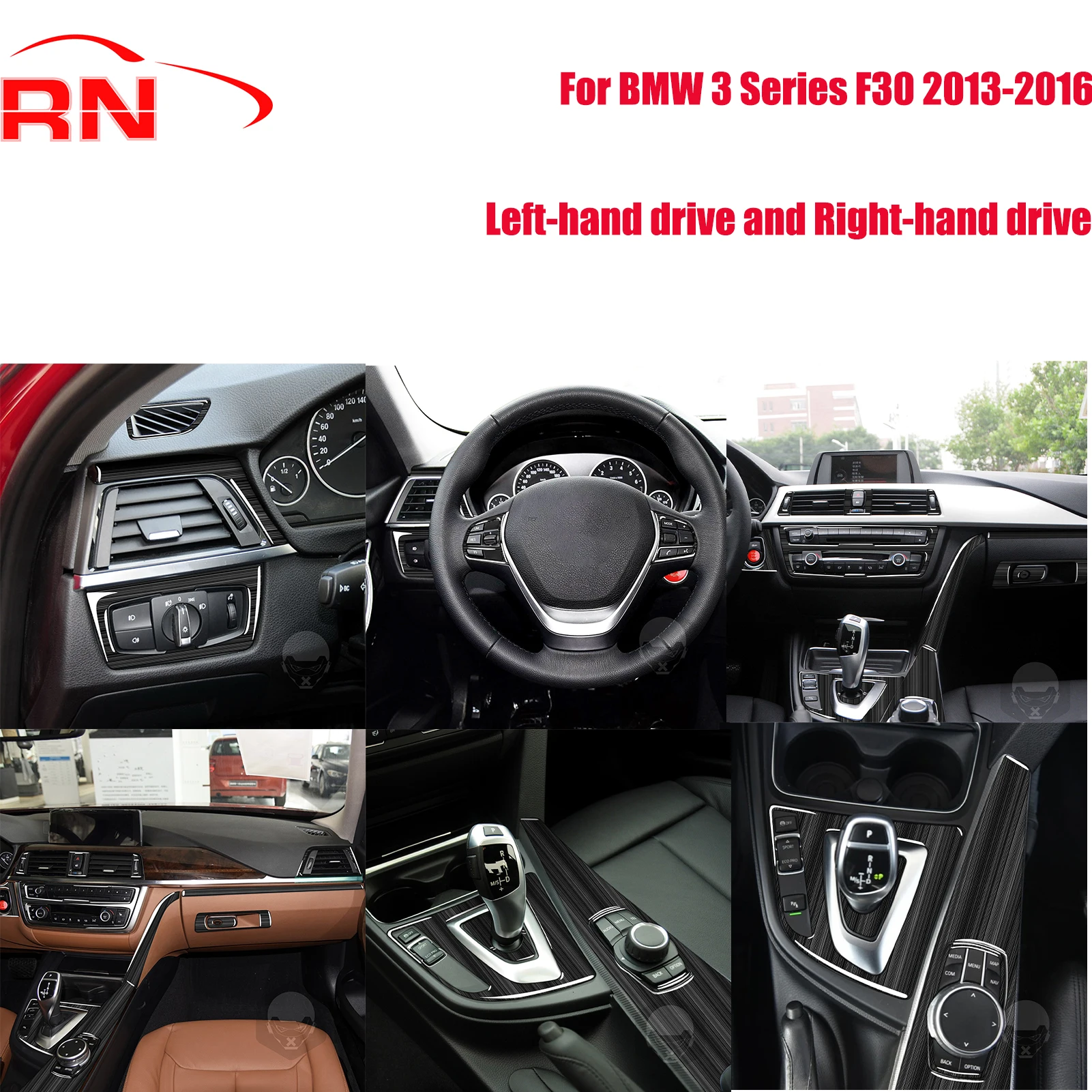 

Для BMW 3 серии F30 2013-2016 модифицированный матовый автомобильный руль, шестерня навигации, передняя панель, пламя, красная внутренняя наклейка
